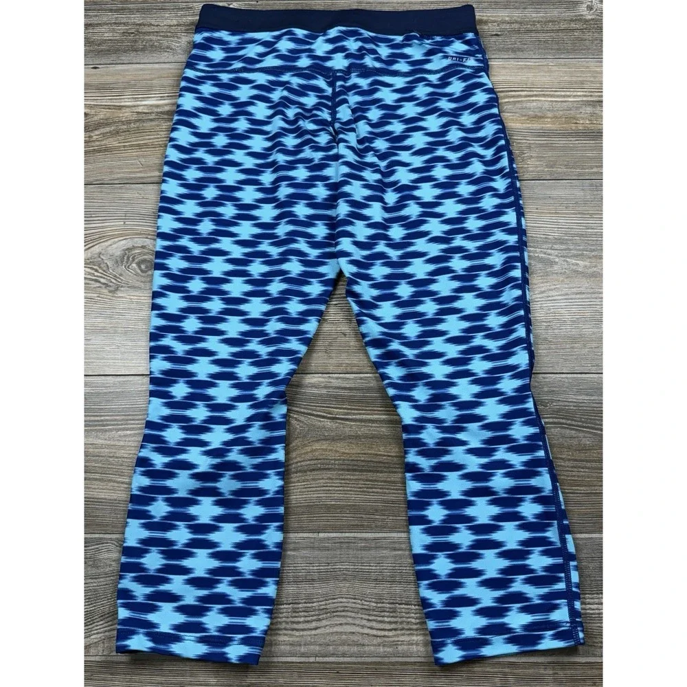 Nike Dri Fit Pants Leggings‎ Blue Run Fast Live Fearless Capri Cropped Size Med